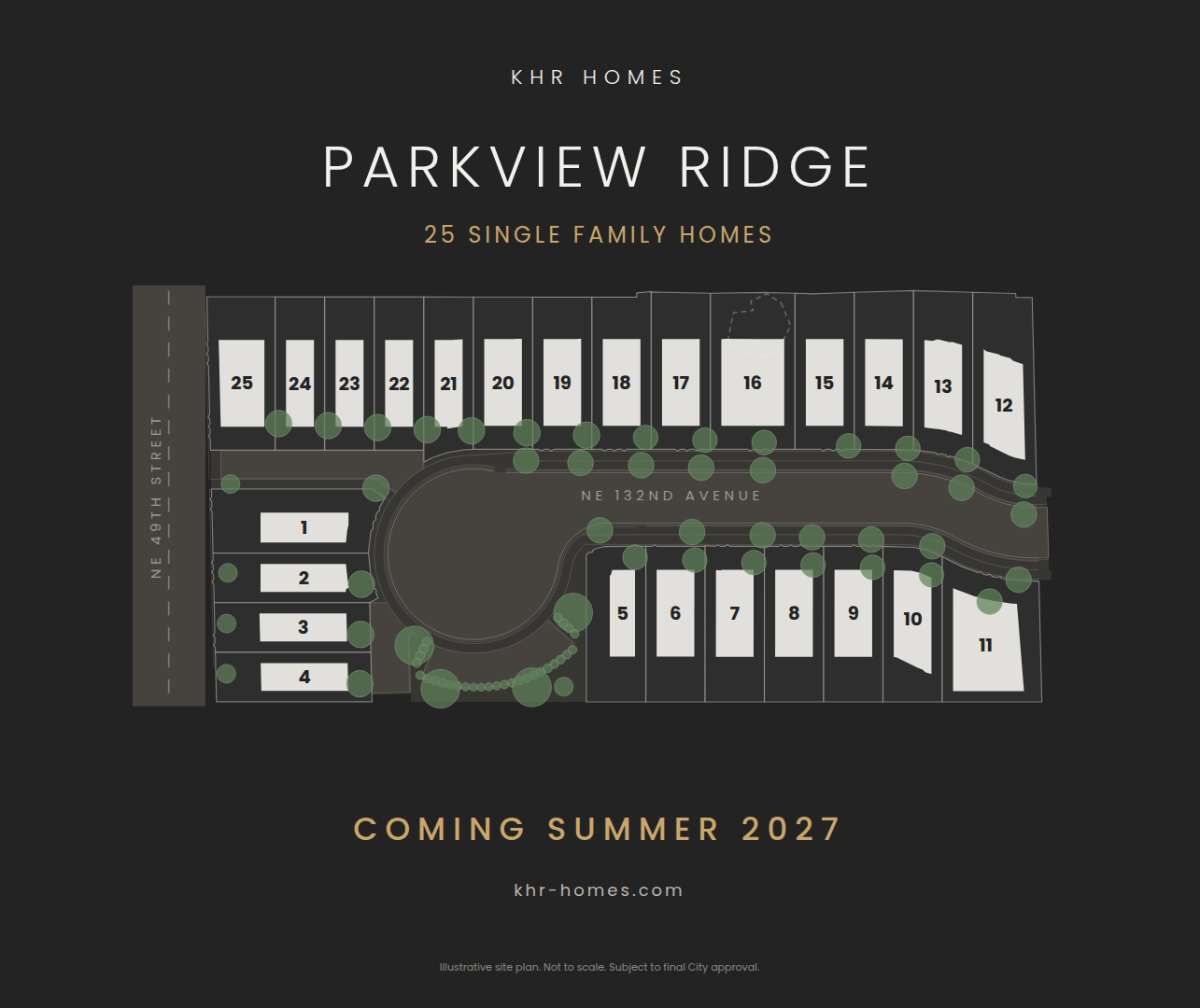 Parkview Ridge site plan, 25 homes coming summer 2027