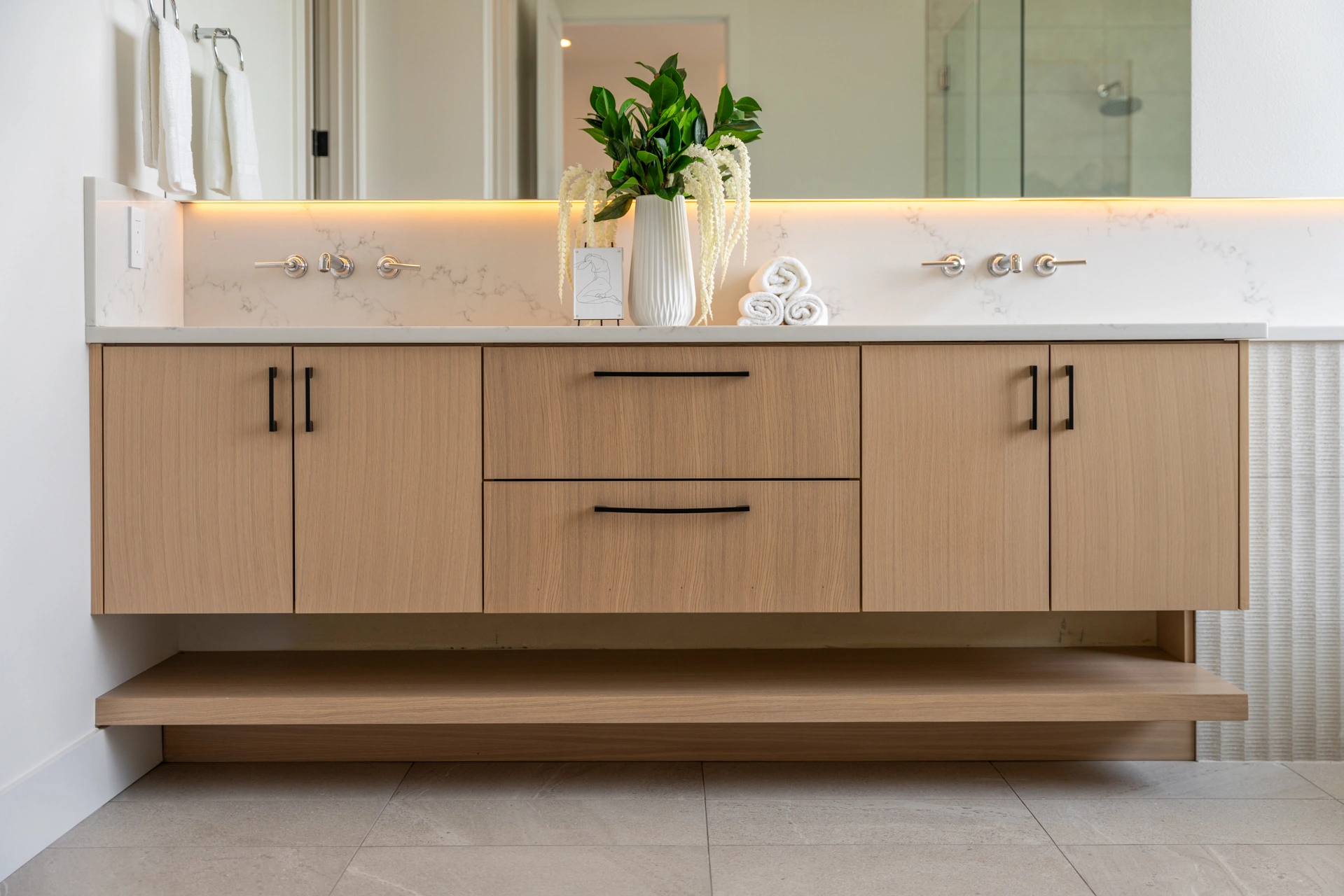 Wood vanity detail