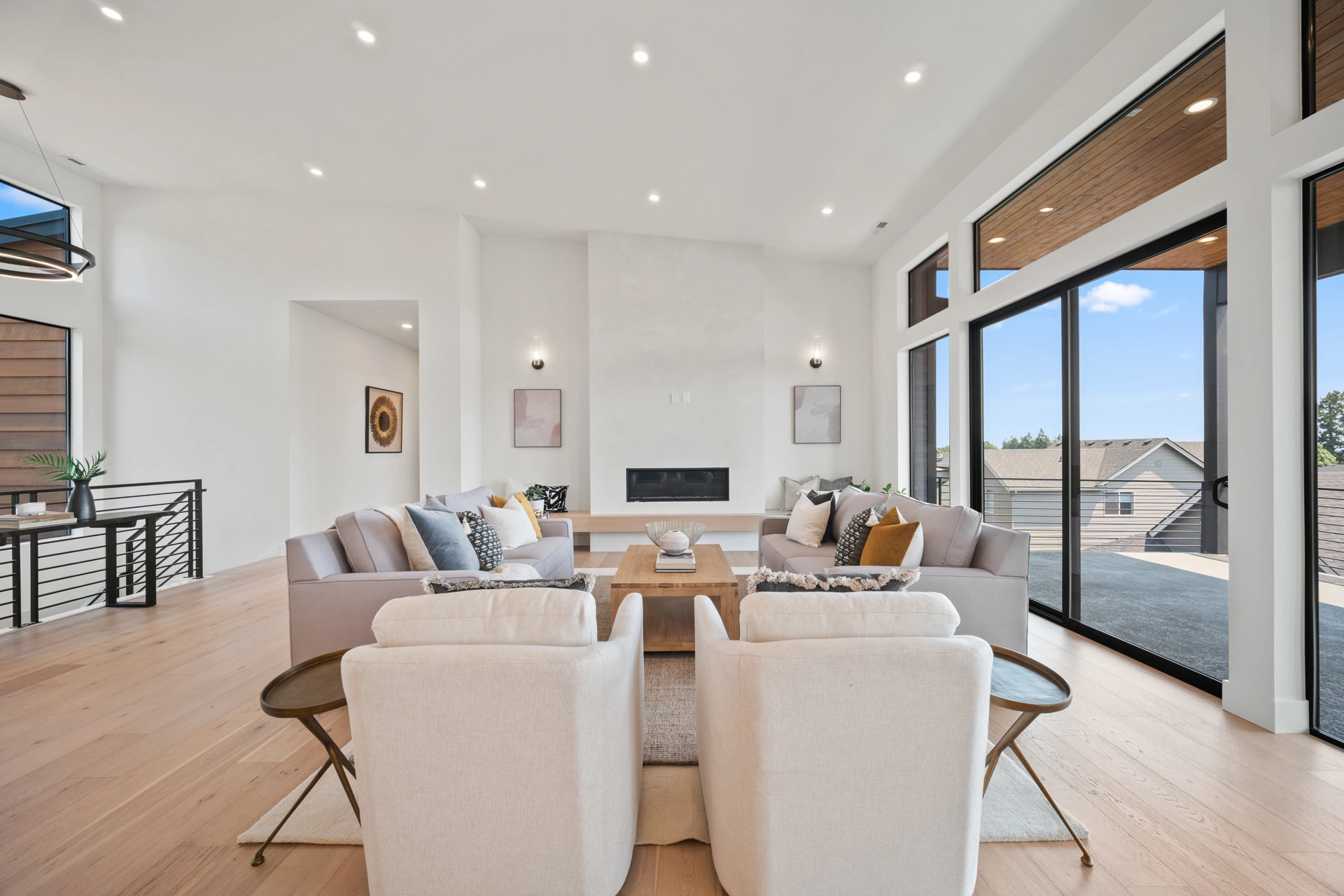 Living room with large windows