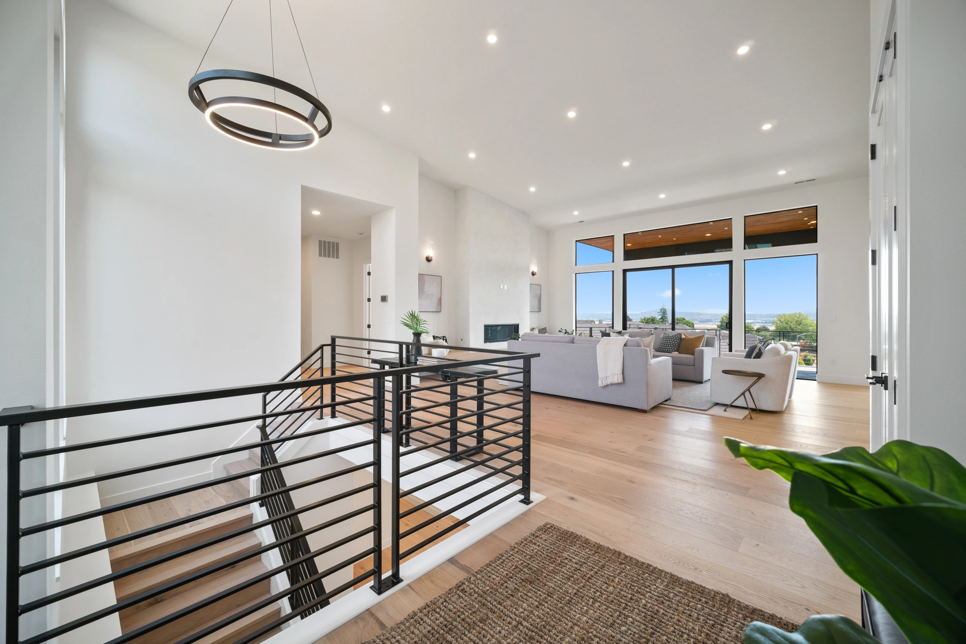 Open staircase and living space