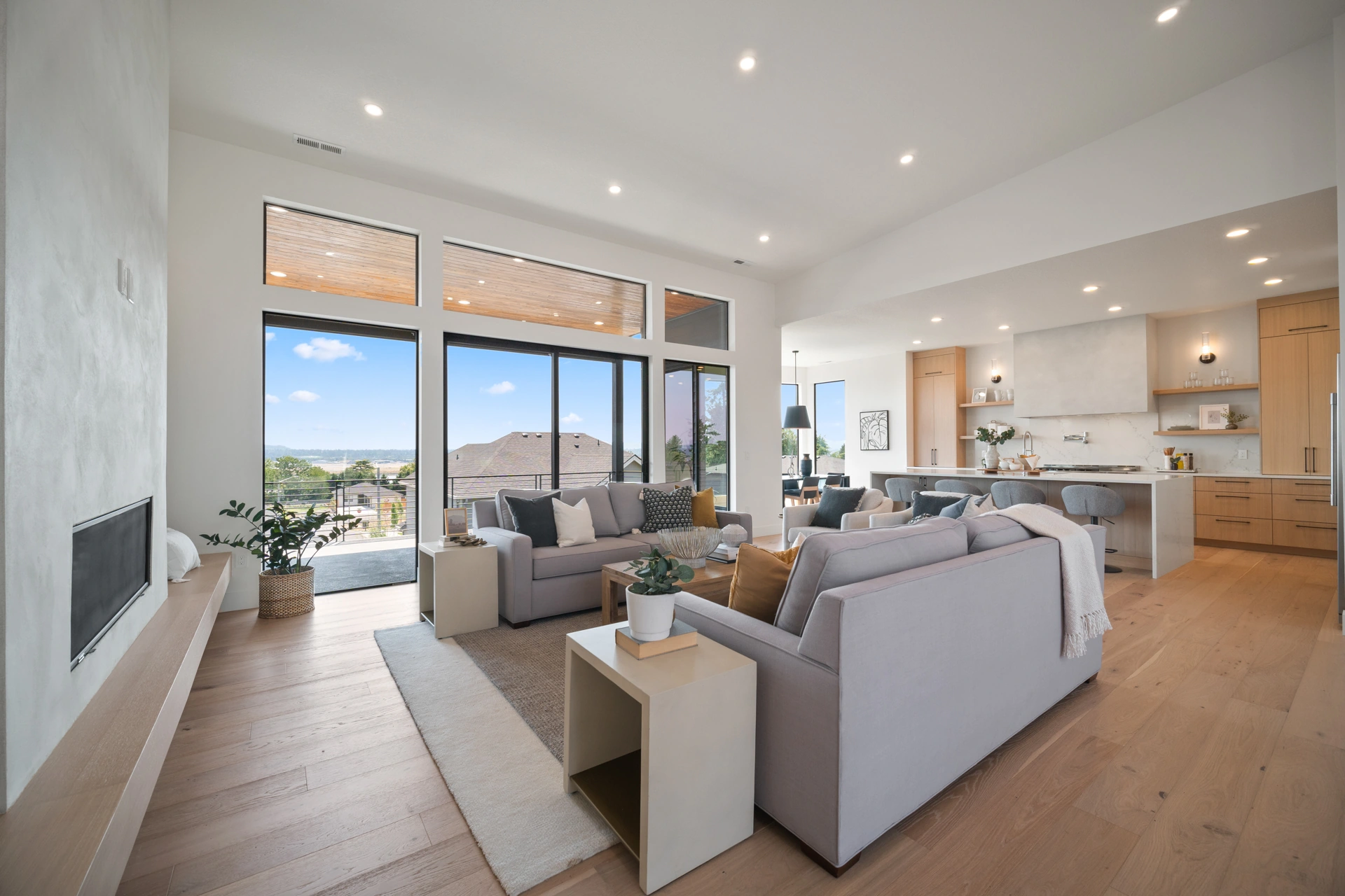 Open living and dining space